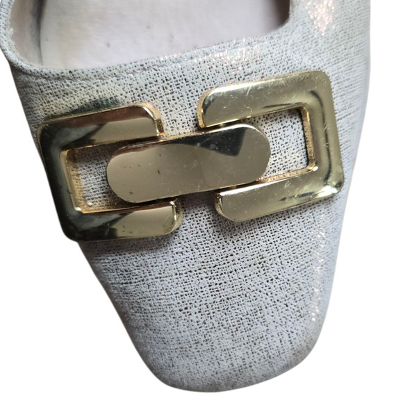 Y2k Donald J Pliner 6.5 Metallic Selma  Slingback Pump Horsebit kitten heel - Picture 5 of 9